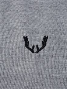 Manfinity Homme Men Antler Print Polo Shirt - Light Grey - View 5