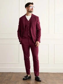 Forever 21 Men's Skinny Suit Trousers In Burgundy - Burgundy - View 4
