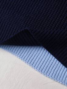 SHEIN Unity Colorblock V Neck Sweater Vest - Multicolor - View 5