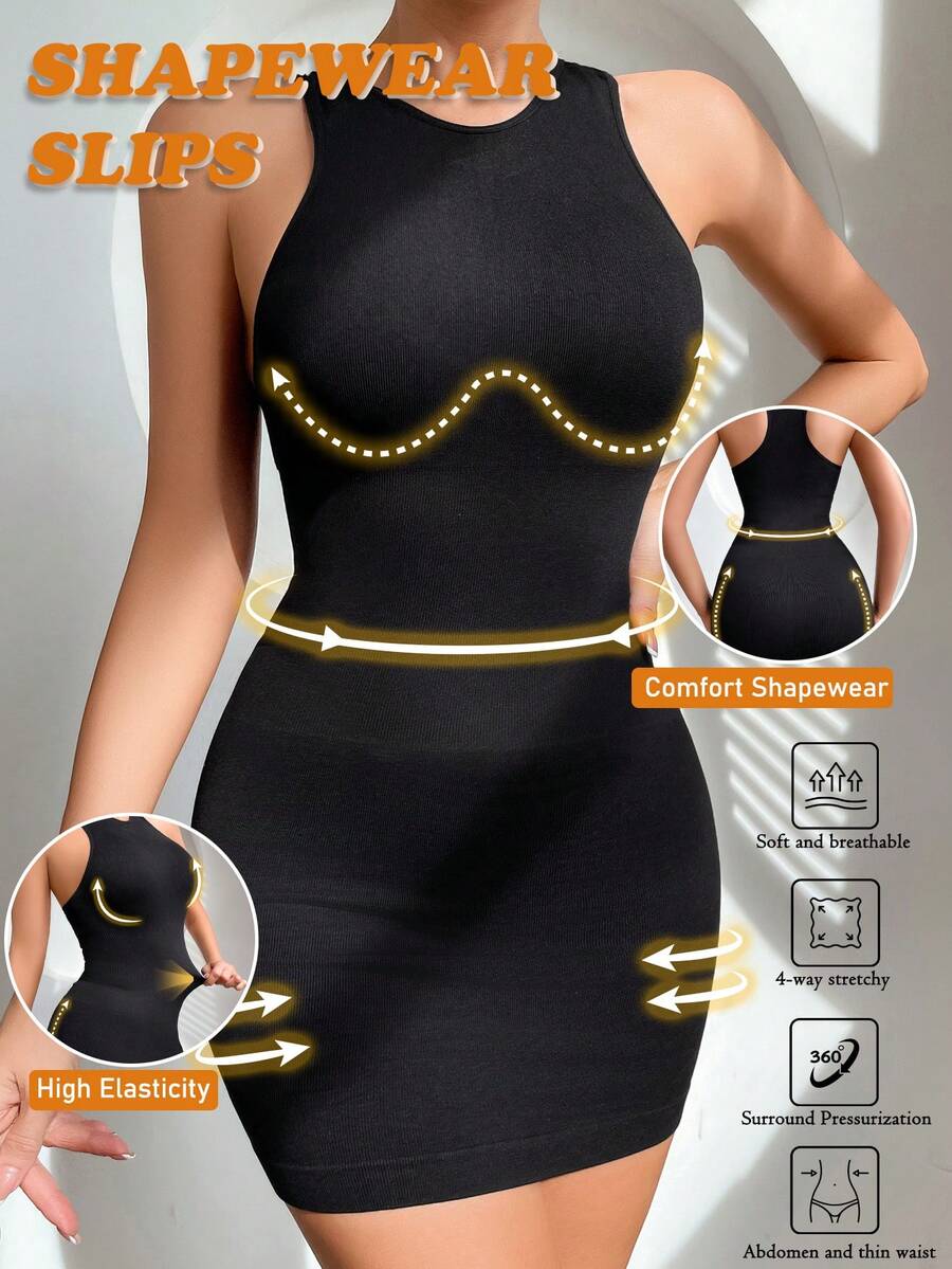 Váy định hình cơ thể Cincher liền mạch cho nữ, 1 chiếc - màu đen - Xem 1