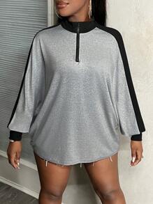 Zolique Color Blocking Casual Stand Collar Zipper Simple Ladies' Sweatshirt Fall Cloth For Women - Multicolor - View 4