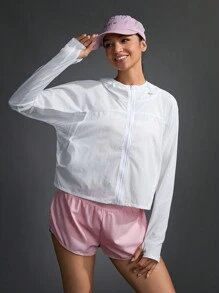 SHEIN Sport Gameset Sportjacke mit fester Kapuze und langen Ärmeln
