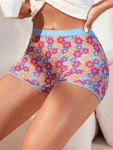 SHEIN 女性多彩花卉印花臀部三角褲（3件裝） - 彩色 - 查看 5