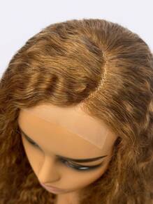 Pelucas rizadas color miel rubio con cierre de encaje 4x4 de 24 pulgadas de densidad 150% de cabello humano de color 30# para mujeres - S30 - Ver 3