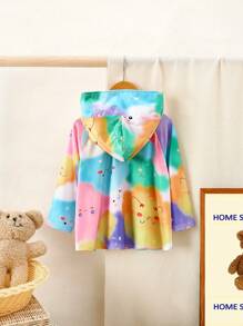 Baby Girl Fun Zippered Lightweight Sunscreen Breathable Comfortable Hooded Jacket, Spring/Summer - Multicolor - View 2