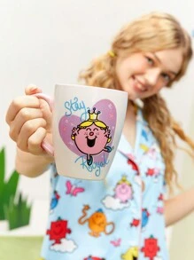 Mr Men Little Miss X SHEIN 500ml Ceramic Cartoon And Heart Print Mug