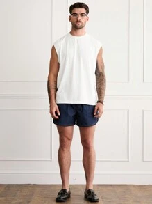 Forever 21 Men's Oversized Raw Edge Tank Top In White - White - View 4