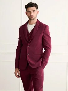 Forever 21 Men's Skinny Suit Jacket In Burgundy - Burgundy - View 1