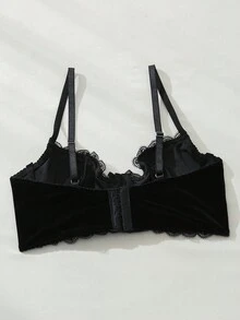 SHEIN Camisola de encaje decorada con lazo para damas de las cuatro estaciones - Negro - Ver 2