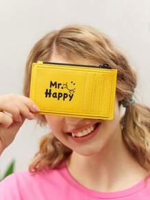 Mr Men Little Miss X SHEIN Cartoon Pattern Zippered Card Holder