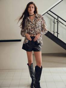 MOTF STUDIO 豹紋輕盈上衣 - 彩色 - 查看 9