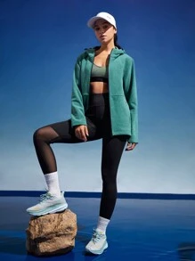 In My Nature 拉鍊帽衫保暖外套 - 綠色 - 查看 4