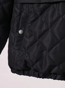 Tween Boys Half Button Hooded Quilted Coat