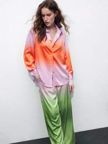 Maija 漸層色扣前襯衫和束腰褲 - 彩色 - 查看 7