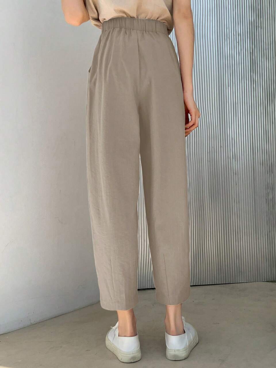 High Waist Plicated Detail Pants,Teacher Pants Fall Cute Tops
