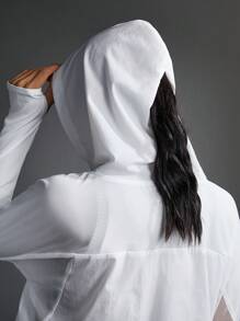 SHEIN Sport Gameset Sportjacke mit fester Kapuze und langen Ärmeln