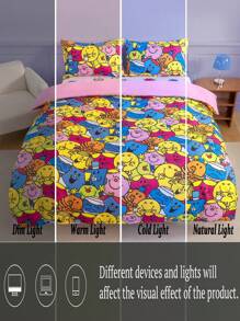 Mr Men Little Miss X SHEIN Allover Printed Duvet Cover Set