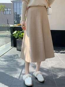 提升身形的高檔優雅裙裝 - 杏色 - 查看 3