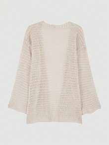 Loose And Versatile Hollowed-Out Women's Thin Cardigan - Khaki - View 2