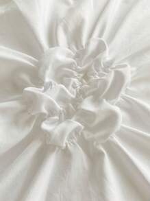 2pcs White Floral Polyester Pillowcases, Simple And Fashionable Design, Suitable For All Seasons - White - View 7