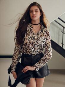 MOTF STUDIO 豹紋輕盈上衣 - 彩色 - 查看 6