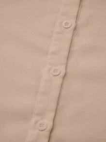 Celure Plus Lantern Sleeve High Low Hem Shirt Dress For Summer