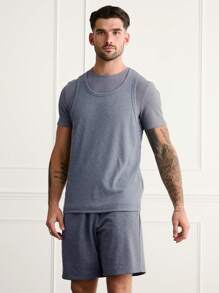 Forever 21 Männer T-Shirt & Tank Top & Shorts Drei Stück Set in Grau - Grau - Übersicht 6