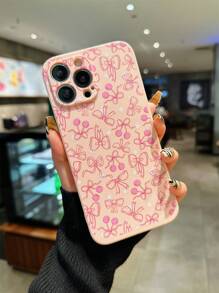 Ashley Baxter Carcasas de teléfono rosas con diseño de arco, cereza y gráficos lindos y de moda para artistas - Rosa - Ver 1