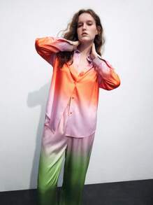 Maija 漸層色扣前襯衫和束腰褲 - 彩色 - 查看 9