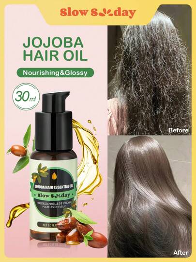 SlowSunday Jojoba Essential Oil, For Hair Care, Keep Hair Soft And Shiny Booster For Men And Women 30ml, Suitable For All Hair Types, Perfect For Autumn And Winter Hair Care, Ideal For Holiday, Party, Travel, Outdoor Activity, Y2k Fashion, And Cosplay, Thanksgiving, Christmas, Holiday Gifts