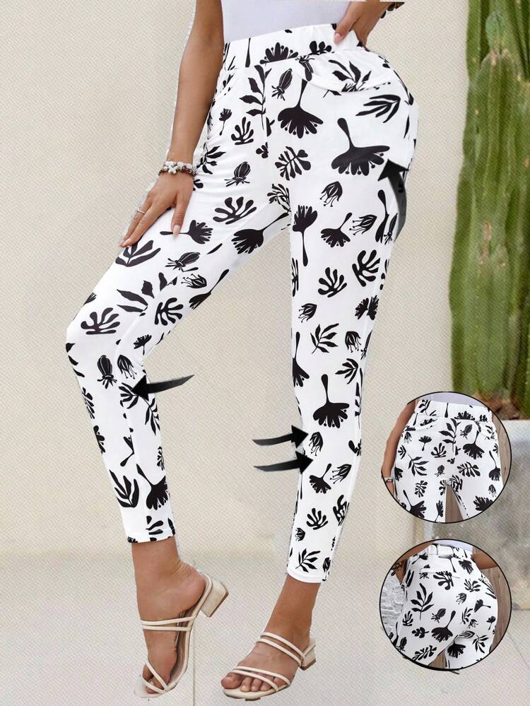 Leggings Femininas Estampadas para uso Casual Diário, Verão