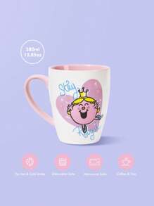 Mr Men Little Miss X SHEIN 500ml Ceramic Cartoon And Heart Print Mug