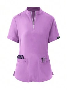 Scrub Uniform dla kobiet, elastyczny materiał dresowy pielęgniarka/zestaw roboczy, oddychająca góra i dół chirurgicznego stroju z kieszeniami