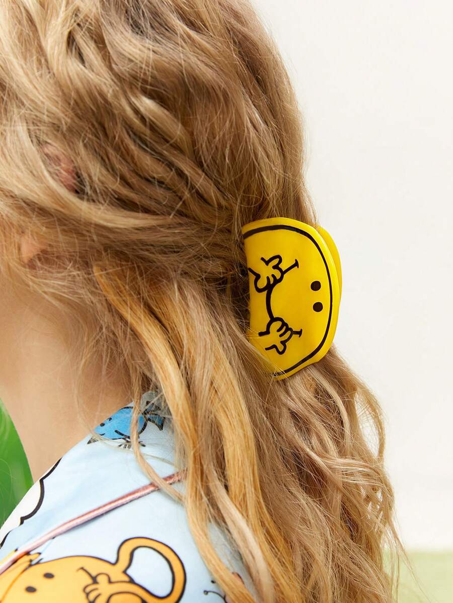 Mr Men Little Miss X SHEIN 1pc Cartoon Pattern Hair Claw - Yellow - View 1