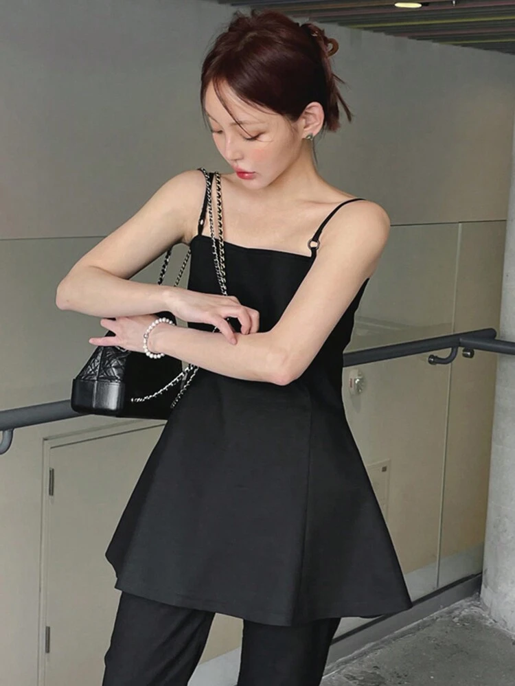 Women's Solid Color Sleeveless Long Tank Top Summer