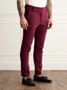 Forever 21 Men's Skinny Suit Trousers In Burgundy - Burgundy - View 6