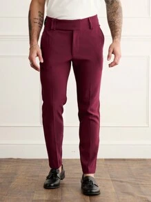 Forever 21 Men's Skinny Suit Trousers In Burgundy - Burgundy - View 1