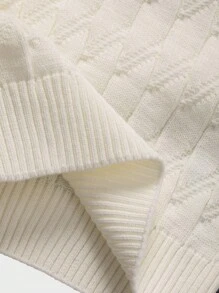 RueChic Áo len dệt kim hình học nam - trắng - Xem 8
