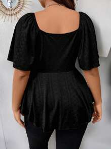 Rometta Plus Twist Front Butterfly Sleeve Tee