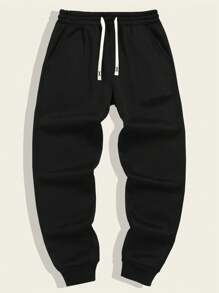 3pcs/Set Men's Sporty Retro & Simple Loose Fit Jogger Pants, With Drawstring Elastic Waist And Pockets, Suitable For Running And Outdoor Activities - Multicolor - View 2