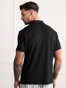 Forever 21 Męska koszulka polo z krótkim rękawem w kolorze czarnym