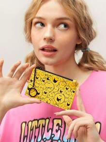 Mr Men Little Miss X SHEIN Cartoon Pattern Zippered Card Holder