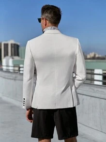 Manfinity Homme Men Solid Single Breasted Blazer - White - View 2