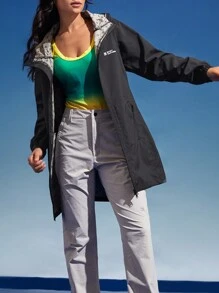In My Nature In My Nature Women's Windproof And Waterproof Hooded Mid-Length Raincoat Jacket For Outdoor Wear