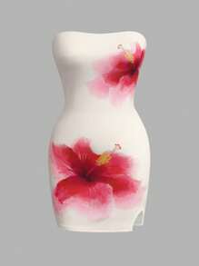 SHEIN Unity Floral Print Bodycon Tube Dress For Summer