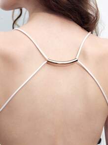 Maija Polka Dot Frill Trim Open Back Cami Top For Women - White - View 7