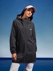 In My Nature In My Nature Women's Windproof And Waterproof Hooded Mid-Length Raincoat Jacket For Outdoor Wear