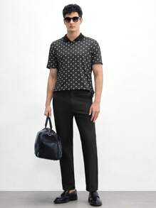 Manfinity VCAY Easy Care Woven Straight Leg Suit Trousers - Black - View 8