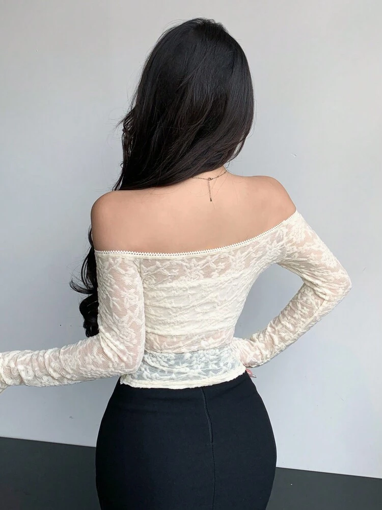 Off Shoulder Lace Top For Spring And Summer
