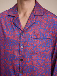 EverLounge Men Allover Print Contrast Piping Top & Pants PJ Set / Pajama Set - Multicolor - View 5